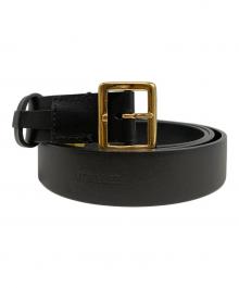 AURALEE（オーラリー）の古着「Square Buckle Belt スクエアバックルベルト レザーベルト」｜ブラック
