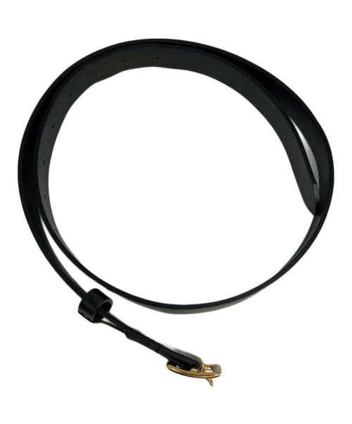 AURALEE（オーラリー）AURALEE (オーラリー) Square Buckle Belt スクエアバックルベルト レザーベルト ブラックの古着・服飾アイテム