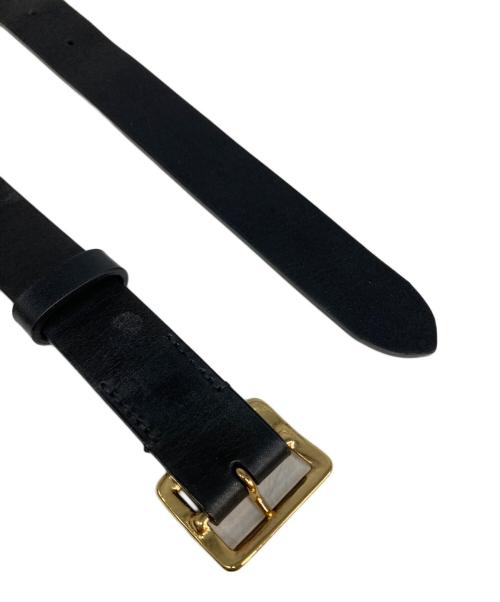 AURALEE（オーラリー）AURALEE (オーラリー) Square Buckle Belt スクエアバックルベルト レザーベルト ブラックの古着・服飾アイテム