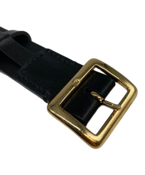 AURALEE（オーラリー）AURALEE (オーラリー) Square Buckle Belt スクエアバックルベルト レザーベルト ブラックの古着・服飾アイテム