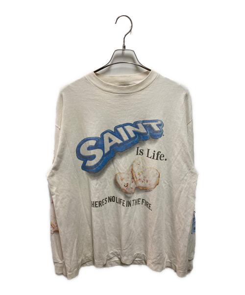 SAINT MICHAEL（セントマイケル）SAINT MICHAEL (セントマイケル) SHERMER (シャーマー) 24SS HEART CKIE LS TEE ホワイト サイズ:Lの古着・服飾アイテム