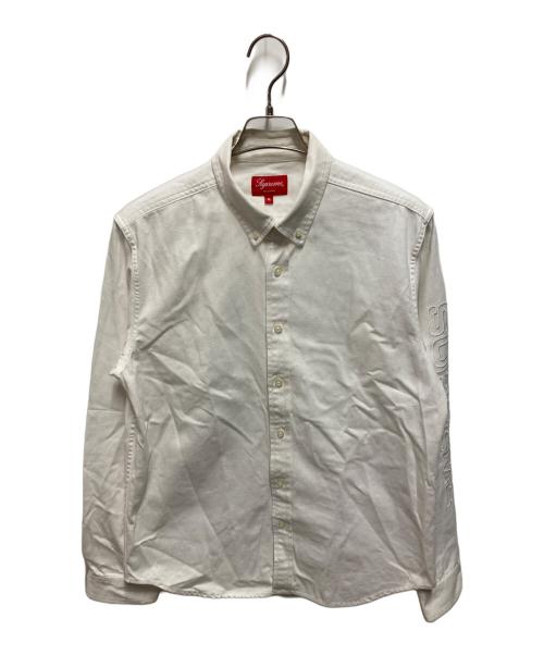 SUPREME（シュプリーム）SUPREME (シュプリーム) アームロゴボタンダウンシャツ ホワイト サイズ:Ｍの古着・服飾アイテム