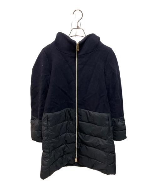 HERNO（ヘルノ）HERNO (ヘルノ) ウールコンビナイロンフーデッドコート ネイビー×ブラック サイズ:42の古着・服飾アイテム