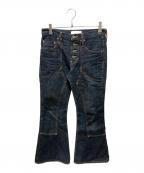 SUGARHILLシュガーヒル）の古着「Rigid Double Knee Bell Bottom Denim」｜インディゴ