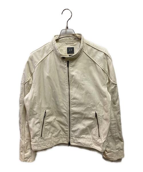 ARMANI EXCHANGE（アルマーニ エクスチェンジ）ARMANI EXCHANGE (アルマーニ エクスチェンジ) バイカージャケット アイボリー サイズ:Ｌの古着・服飾アイテム