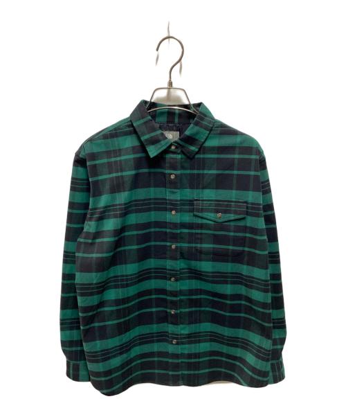 THE NORTH FACE（ザ ノース フェイス）THE NORTH FACE (ザ ノース フェイス) L/S Stretch Flannel Shirt グリーン サイズ:Mの古着・服飾アイテム