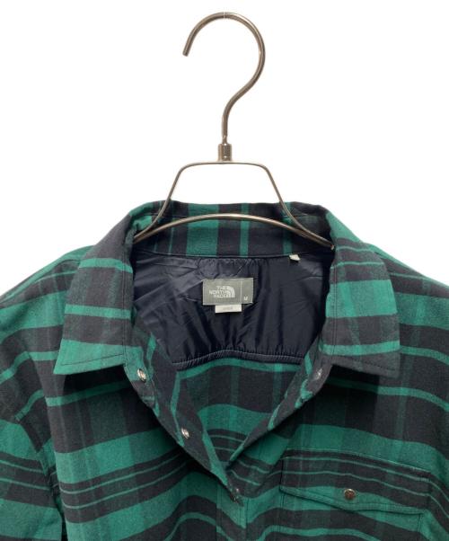 THE NORTH FACE（ザ ノース フェイス）THE NORTH FACE (ザ ノース フェイス) L/S Stretch Flannel Shirt グリーン サイズ:Mの古着・服飾アイテム
