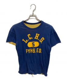 imp print（アイエムピー プリント）の古着「60s リバーシブルTシャツ」｜ネイビー×イエロー