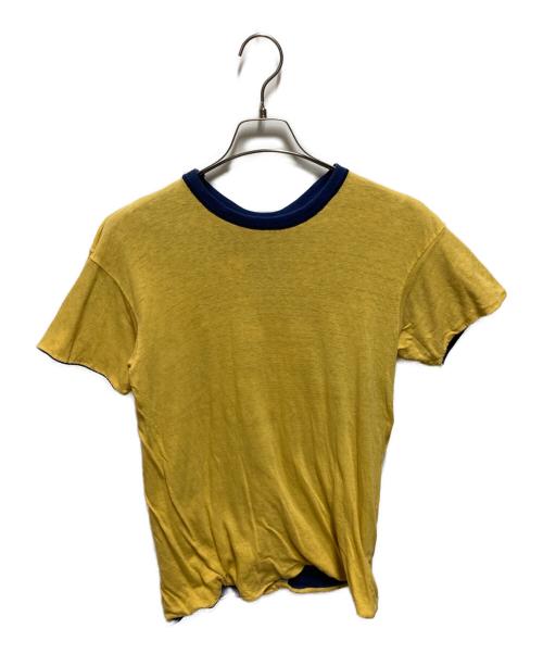 imp print（アイエムピー プリント）imp print (アイエムピー プリント) 60s リバーシブルTシャツ ネイビー×イエロー サイズ:Mの古着・服飾アイテム