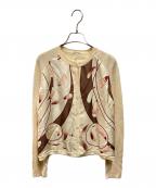 HERMESエルメス）の古着「マルジェラ期 シルク切替カーディガン」｜ベージュ