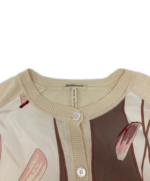 HERMES（エルメス）HERMES (エルメス) マルジェラ期 シルク切替カーディガン ベージュ サイズ:Ｍの古着・服飾アイテム