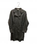 HERMESエルメス）の古着「23AW マザーオブパールボタン シャツワンピース」｜ブラック