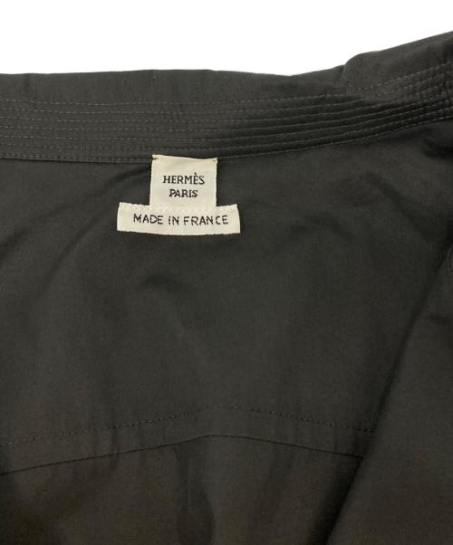 HERMES（エルメス）HERMES (エルメス) 23AW マザーオブパールボタン シャツワンピース ブラック サイズ:36の古着・服飾アイテム