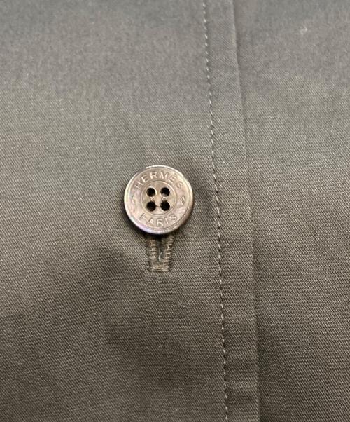 HERMES（エルメス）HERMES (エルメス) 23AW マザーオブパールボタン シャツワンピース ブラック サイズ:36の古着・服飾アイテム