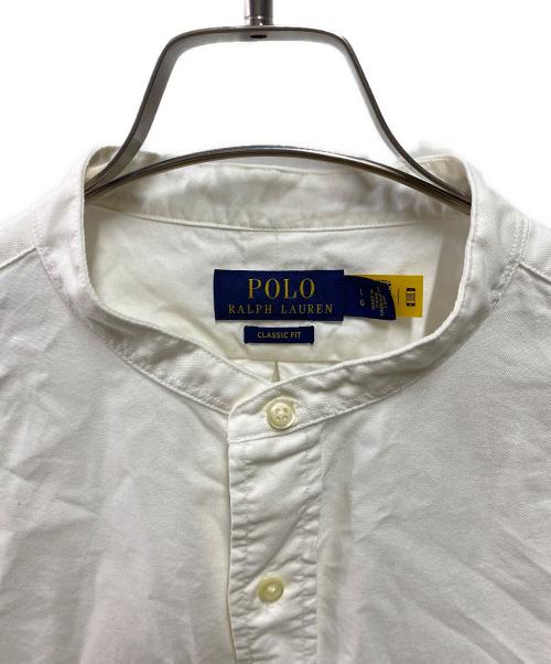 POLO RALPH LAUREN（ポロ・ラルフローレン）POLO RALPH LAUREN (ポロ・ラルフローレン) CLASSIC FIT バンドカラーシャツ ホワイト サイズ:Lの古着・服飾アイテム