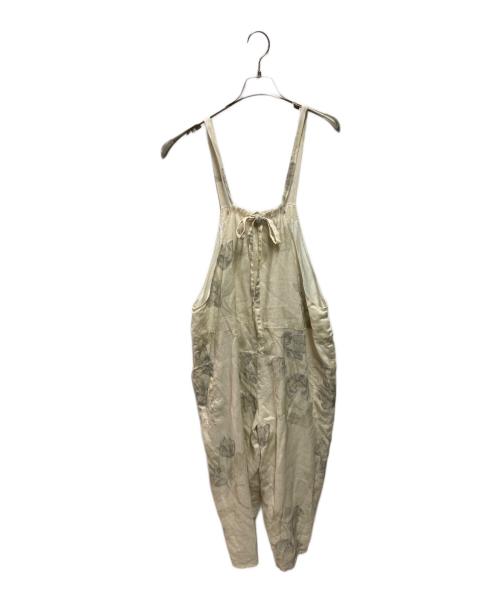 Gauze（ガーゼ）Gauze (ガーゼ) ANTIQUE FLOWER PRINT TRAVAILLE SALOPETTE ベージュ サイズ:ＦＲＥＥの古着・服飾アイテム