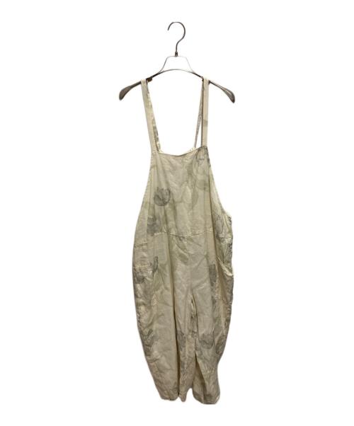 Gauze（ガーゼ）Gauze (ガーゼ) ANTIQUE FLOWER PRINT TRAVAILLE SALOPETTE ベージュ サイズ:ＦＲＥＥの古着・服飾アイテム