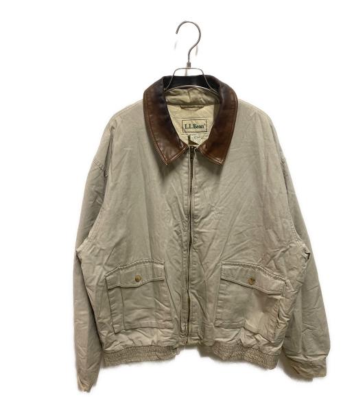 L.L.Bean（エルエルビーン）L.L.Bean (エルエルビーン) 80’s Aｰ2型ハンティングジャケット 襟レザー ベージュ サイズ:XLの古着・服飾アイテム