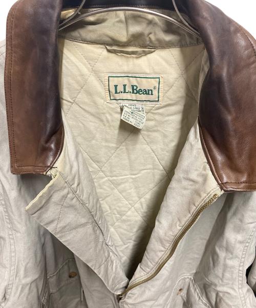 L.L.Bean（エルエルビーン）L.L.Bean (エルエルビーン) 80’s Aｰ2型ハンティングジャケット 襟レザー ベージュ サイズ:XLの古着・服飾アイテム