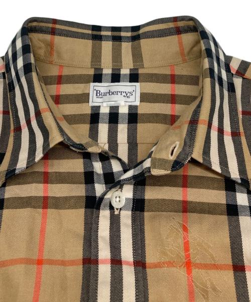 Burberry's（バーバリー）Burberry's (バーバリー) オールドシャドーホースノヴァチェックシャツ ベージュ サイズ:Lの古着・服飾アイテム