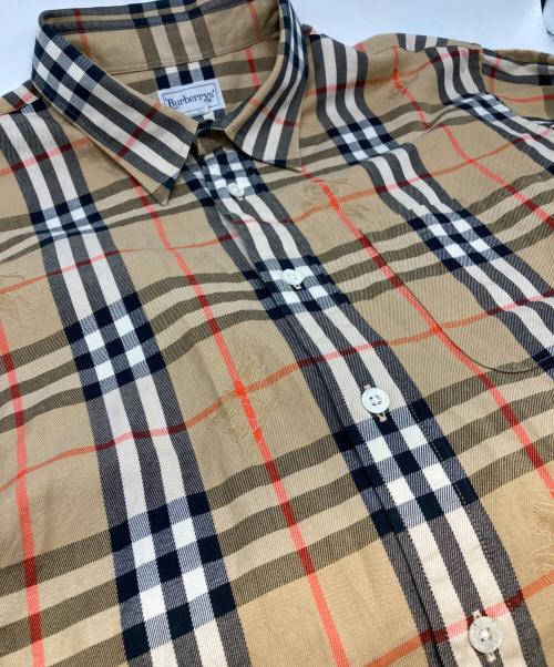 Burberry's（バーバリー）Burberry's (バーバリー) オールドシャドーホースノヴァチェックシャツ ベージュ サイズ:Lの古着・服飾アイテム