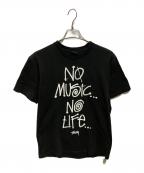 stussyステューシー）の古着「プリントTシャツ」｜ブラック