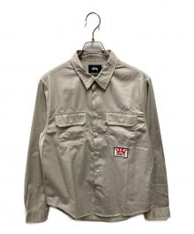stussy（ステューシー）の古着「ワッペンワークシャツ」｜ベージュ