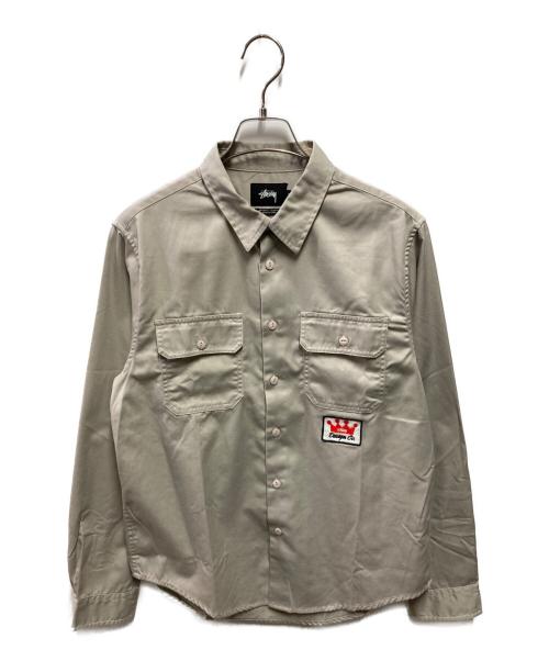 stussy（ステューシー）stussy (ステューシー) ワッペンワークシャツ ベージュ サイズ:Ｓの古着・服飾アイテム