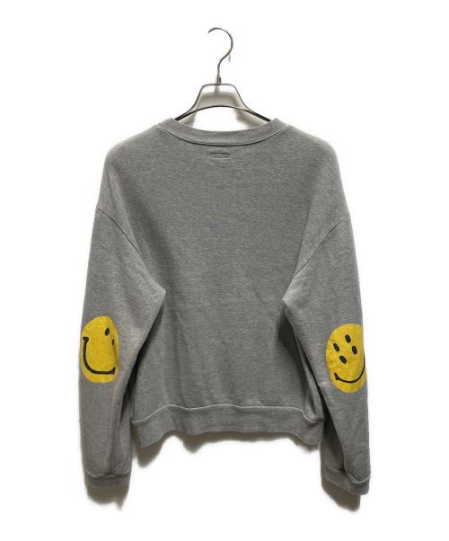 KAPITAL（キャピタル）KAPITAL (キャピタル) スマイリーエルボーパッチクルーネックスウェット グレー サイズ:2の古着・服飾アイテム