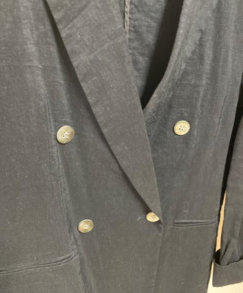 23区（ニジュウサンク）23区 (ニジュウサンク) リネンレーヨンストレッチ ダブル ジャケット ブラック サイズ:Ｍの古着・服飾アイテム