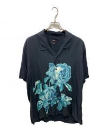 HUF（ハフ）の古着「フラワープリント半袖オープンカラーシャツ」｜ブラック
