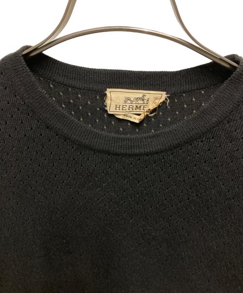 HERMES（エルメス）HERMES (エルメス) カシミヤ混半袖ニット ブラック サイズ:Ｍの古着・服飾アイテム