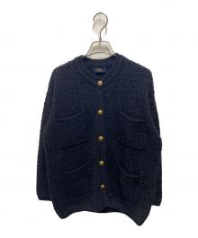 JOURNAL STANDARD relume（ジャーナルスタンダード レリューム）の古着「TWEEDYニットジャケット」｜ブラック