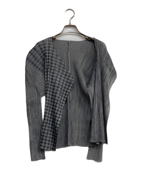 PLEATS PLEASE（プリーツプリーズ）PLEATS PLEASE (プリーツプリーズ) プリーツカーディガン グレー サイズ:3の古着・服飾アイテム