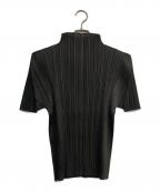 PLEATS PLEASEプリーツプリーズ）の古着「ハイネック半袖プリーツカットソー」｜ブラウン