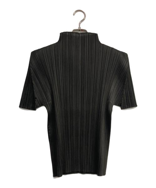 PLEATS PLEASE（プリーツプリーズ）PLEATS PLEASE (プリーツプリーズ) ハイネック半袖プリーツカットソー ブラウン サイズ:4の古着・服飾アイテム