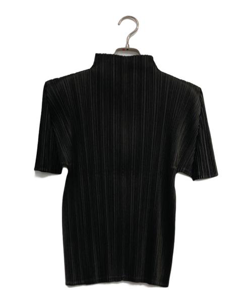 PLEATS PLEASE（プリーツプリーズ）PLEATS PLEASE (プリーツプリーズ) ハイネック半袖プリーツカットソー ブラウン サイズ:4の古着・服飾アイテム