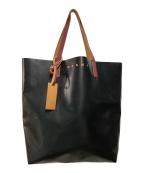 MARNIマルニ）の古着「バイカラーロゴトートバッグ」｜ブラック