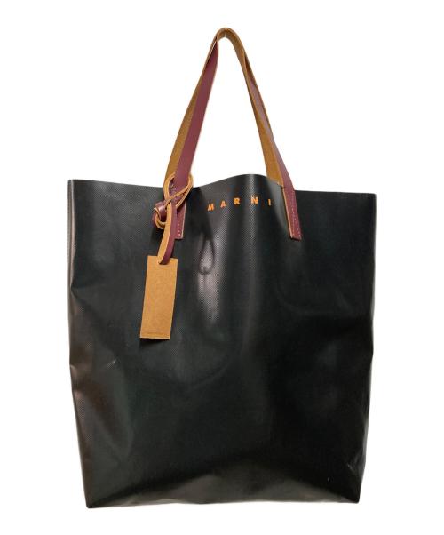 MARNI（マルニ）MARNI (マルニ) バイカラーロゴトートバッグ ブラックの古着・服飾アイテム