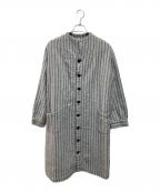 OUTILウティ）の古着「ノーカラーコート」｜グレー