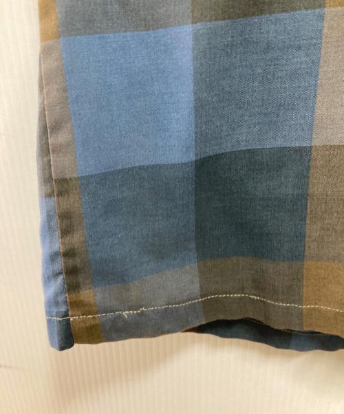 TOWN CRAFT（タウンクラフト）TOWN CRAFT (タウンクラフト) 60-70's オープンカラーシャツ ブルー×ブラウン サイズ:Lの古着・服飾アイテム