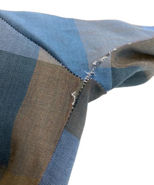 TOWN CRAFT（タウンクラフト）TOWN CRAFT (タウンクラフト) 60-70's オープンカラーシャツ ブルー×ブラウン サイズ:Lの古着・服飾アイテム