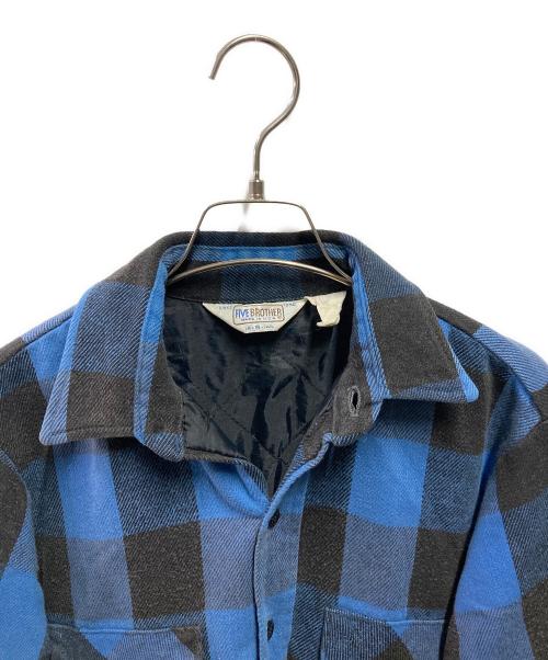 FIVE BROTHER（ファイブブラザー）FIVE BROTHER (ファイブブラザー) 70's キルティングネルシャツ ブルー サイズ:Sの古着・服飾アイテム