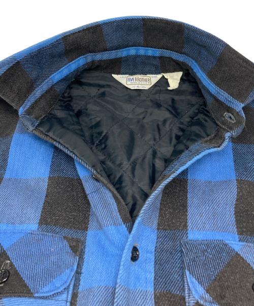 FIVE BROTHER（ファイブブラザー）FIVE BROTHER (ファイブブラザー) 70's キルティングネルシャツ ブルー サイズ:Sの古着・服飾アイテム