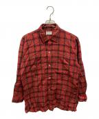 ARROWアロー）の古着「60's オープンカラーシャツ」｜レッド