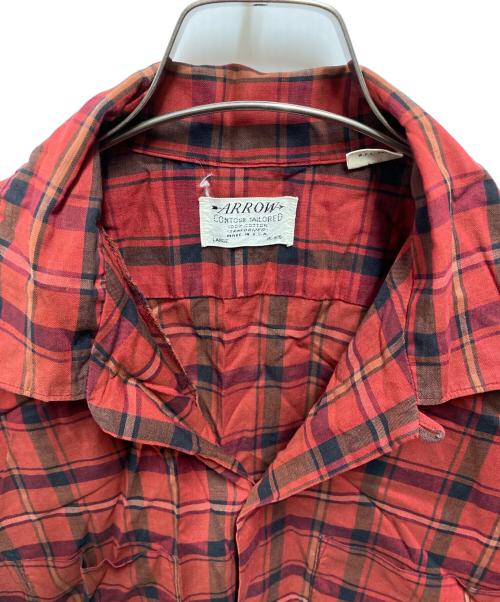 ARROW（アロー）ARROW (アロー) 60's オープンカラーシャツ レッド サイズ:Lの古着・服飾アイテム