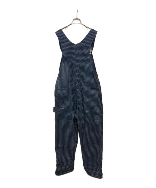 MOMOTARO JEANS（桃太郎ジーンズ）MOMOTARO JEANS (桃太郎ジーンズ) ストライプオーバーオール インディゴ サイズ:Ｍの古着・服飾アイテム