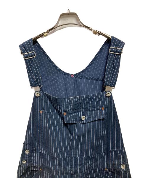 MOMOTARO JEANS（桃太郎ジーンズ）MOMOTARO JEANS (桃太郎ジーンズ) ストライプオーバーオール インディゴ サイズ:Ｍの古着・服飾アイテム