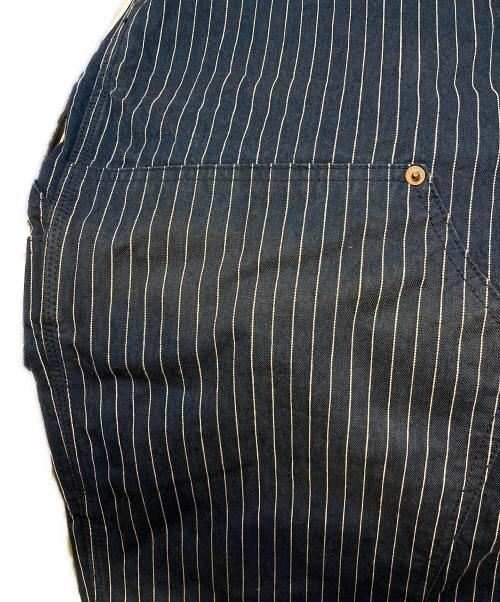 MOMOTARO JEANS（桃太郎ジーンズ）MOMOTARO JEANS (桃太郎ジーンズ) ストライプオーバーオール インディゴ サイズ:Ｍの古着・服飾アイテム