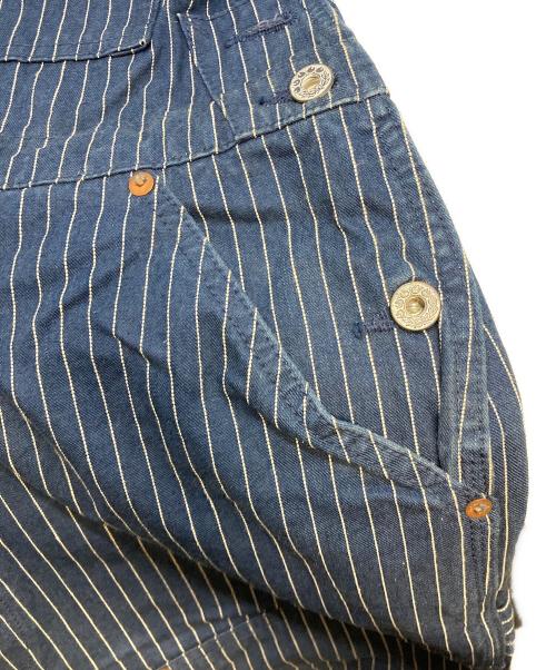 MOMOTARO JEANS（桃太郎ジーンズ）MOMOTARO JEANS (桃太郎ジーンズ) ストライプオーバーオール インディゴ サイズ:Ｍの古着・服飾アイテム
